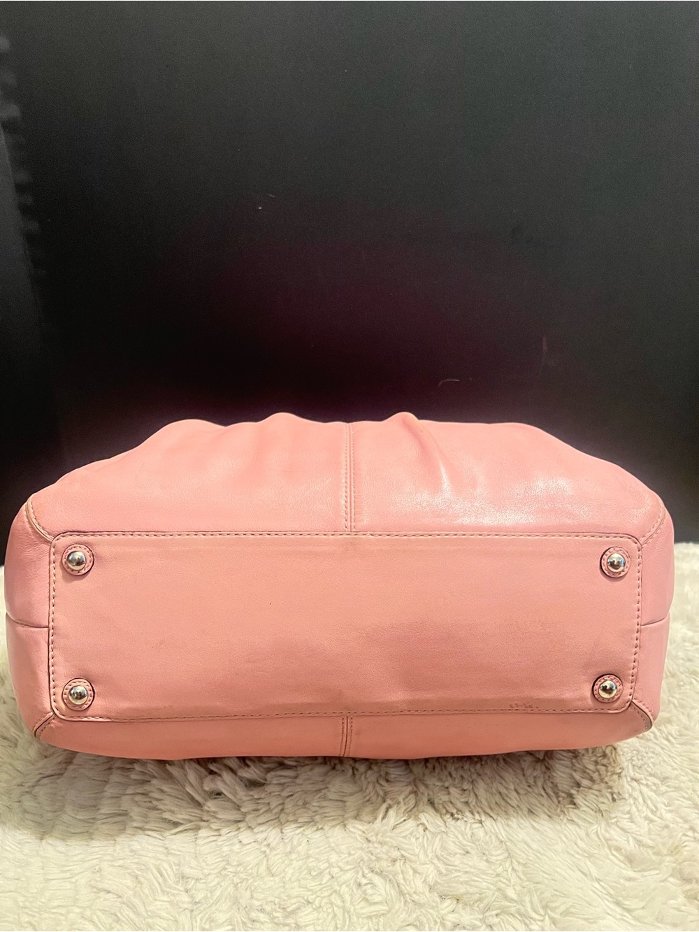Vintage Coach Soho pleated Pink Leather Tote Shoulder Bag with Branded Tag - Picture 9 of 12